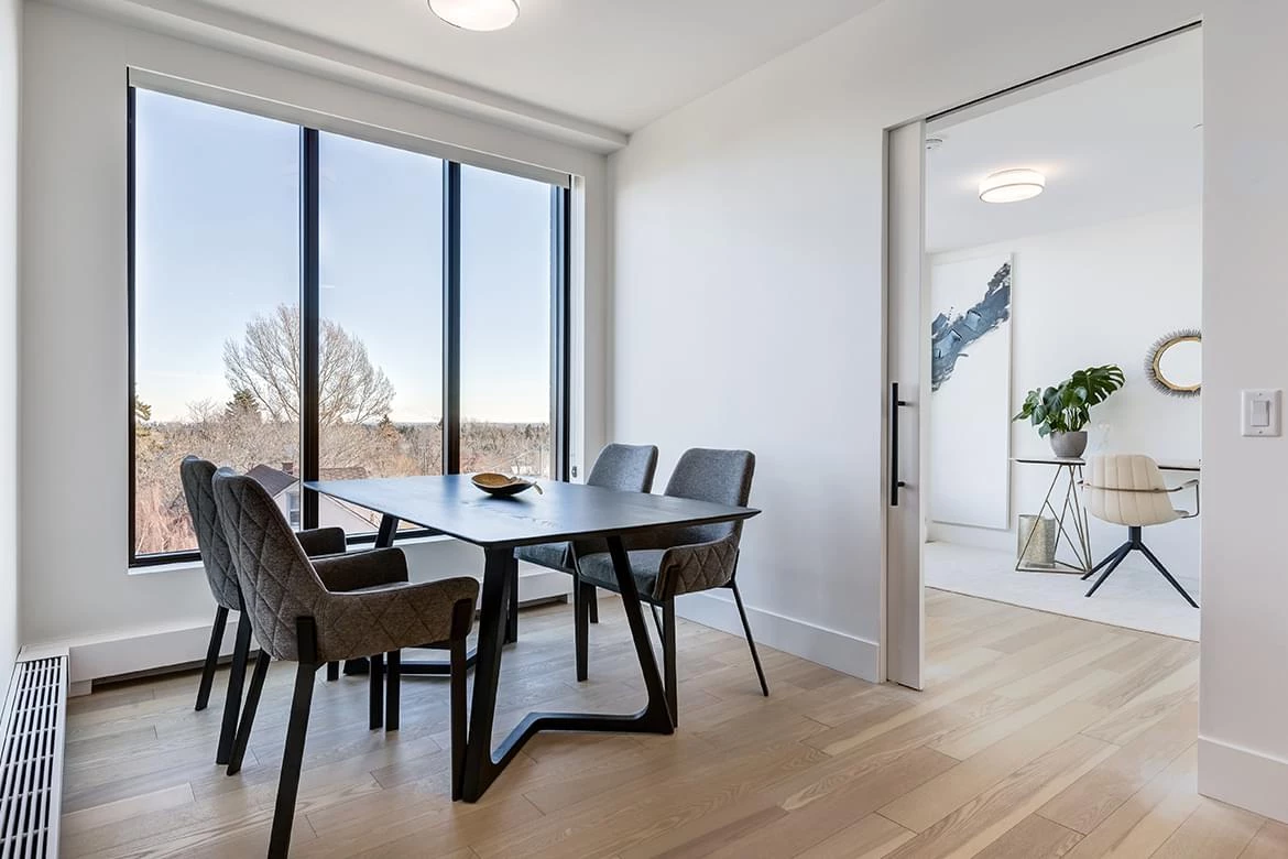 2-bedroom floorplans include dedicated dining areas