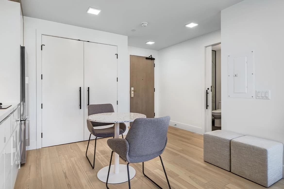 Studio suites offer flexible furniture placement options