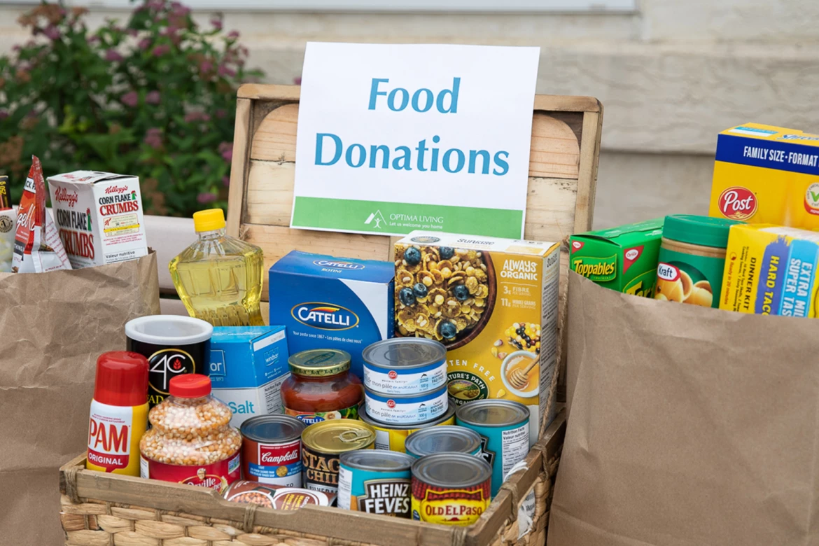 Food donations provided by Optima Living senior housing
